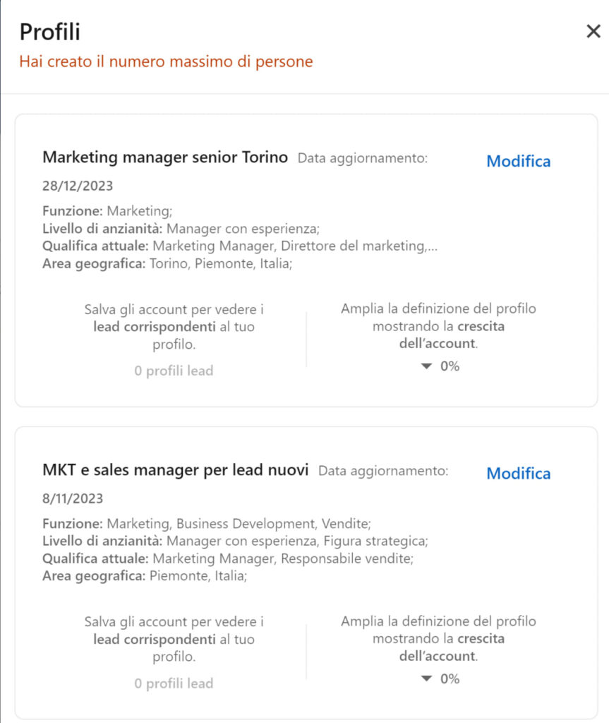 Come modificare i Profili Sales Navigator