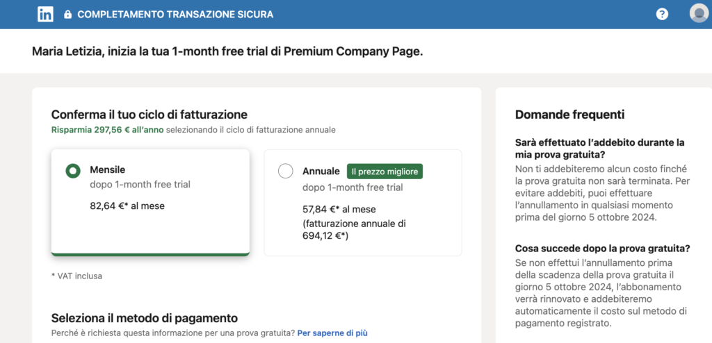 Pagine Premium costi