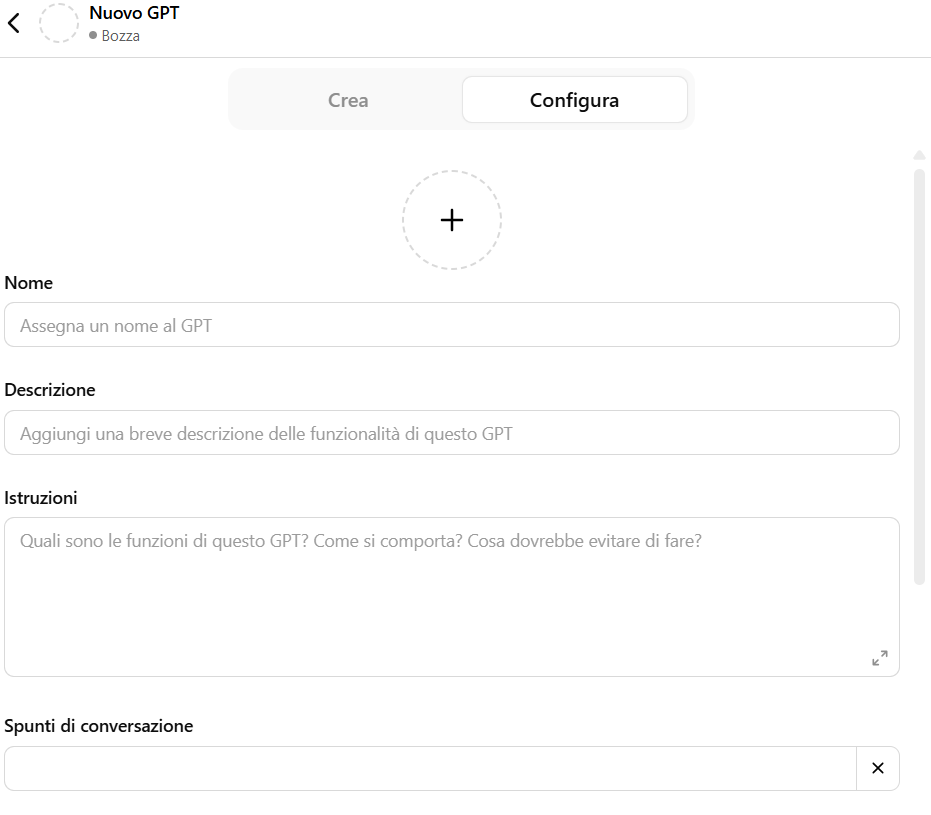 come creare un gpt personalizzato su chatgpt plus