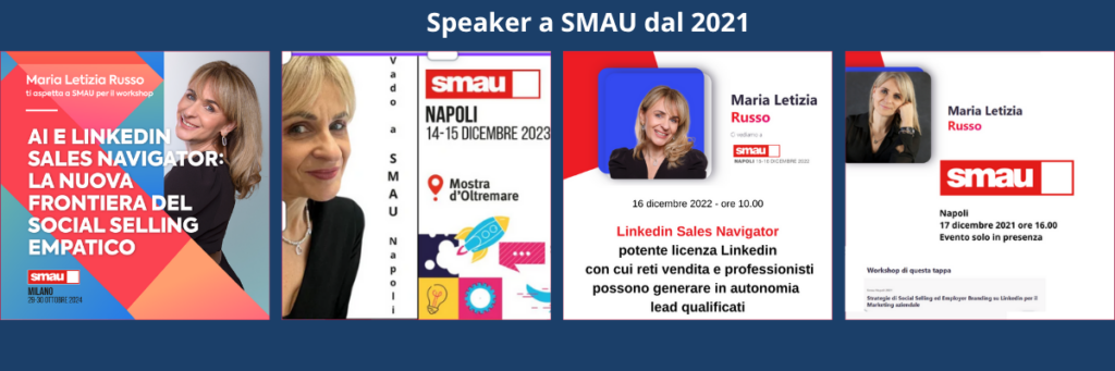 Maria Letizia Russo Consulente Linkedin Speaker a SMAU dal 2021