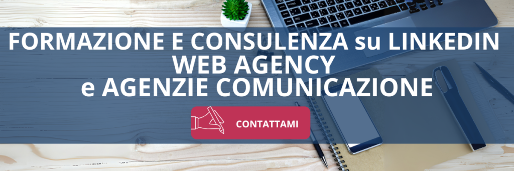 banner form CONTATTI per CORSI LINKEDIN PER AGENZIE WEB