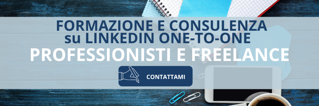 banner form CONTATTI per PROFESSIONISTI e FREELANCE Corsi Linkedin
