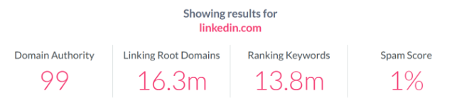 Domain authority su Linkedin