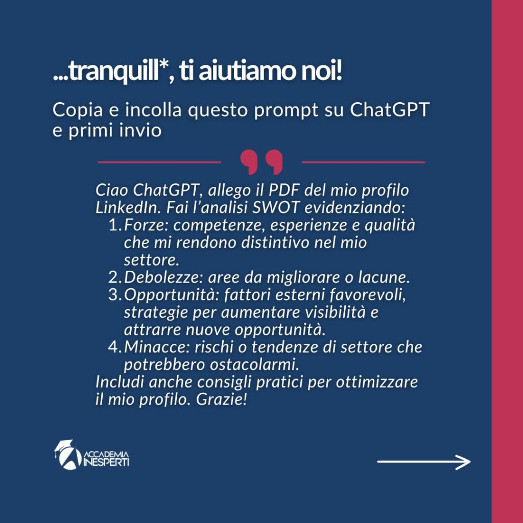 Maria Letizia Russo Prompt Analisi SWOT con GPT